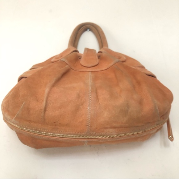 BOTKIER Camel Tan Metallic Suede Leather Crescent Hobo Boho Handbag Bag Purse - Picture 5 of 17